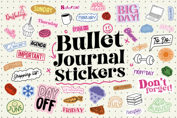 Bullet Journal Sticker Set: A Designer's Review for Embroidery