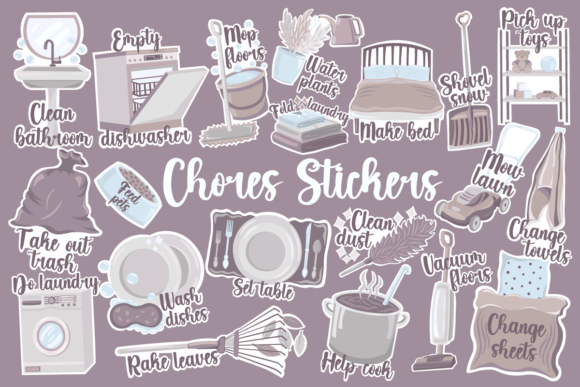 Chores Stickers Set: A Designer's Take on Functional Embroidery