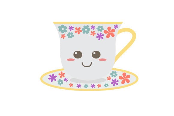 Kawaii Teacup Sticker: A Designer's Review for Embroidery
