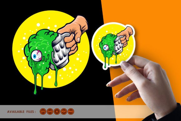 Zombie Drink Illustration: A Designer's Review for Embroidery